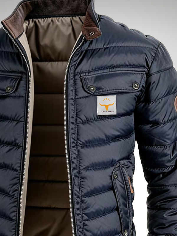 Men's Fleece-Lined Padded Insulated Bomber Jacket