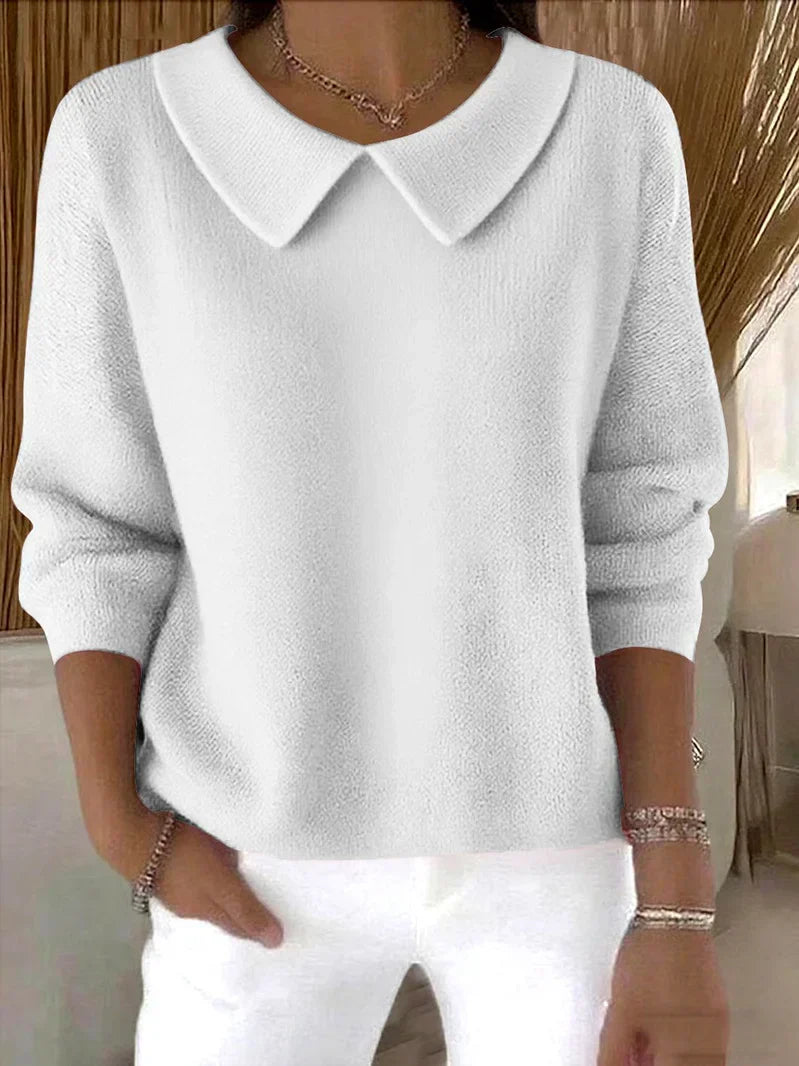 Women's Sweater Collared Knit Top
