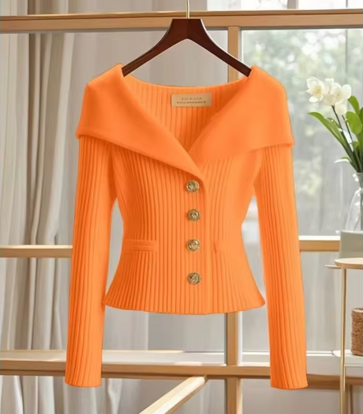 Women's Knit Shawl Collar Cardigan Sweater