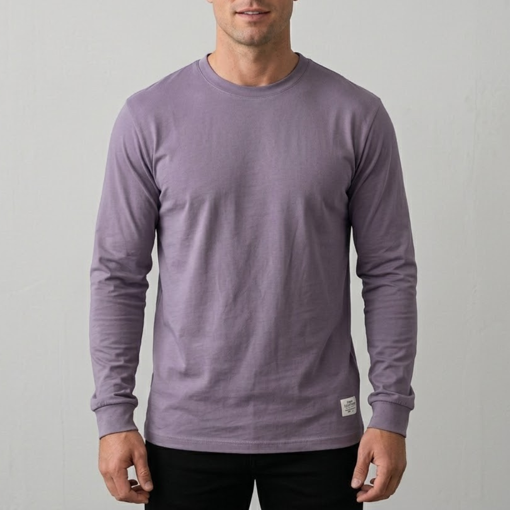 Wool Men's Long Sleeve Crew Neck Shirt