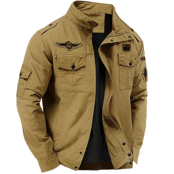Men's Military Jacket Wool Tactical Bomber Cargo Outerwear