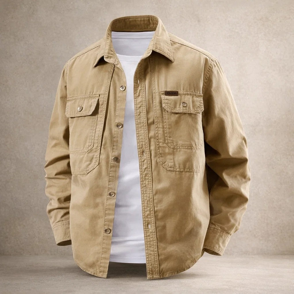 Men's Wool-Mix Button Up Overshirt Jacket