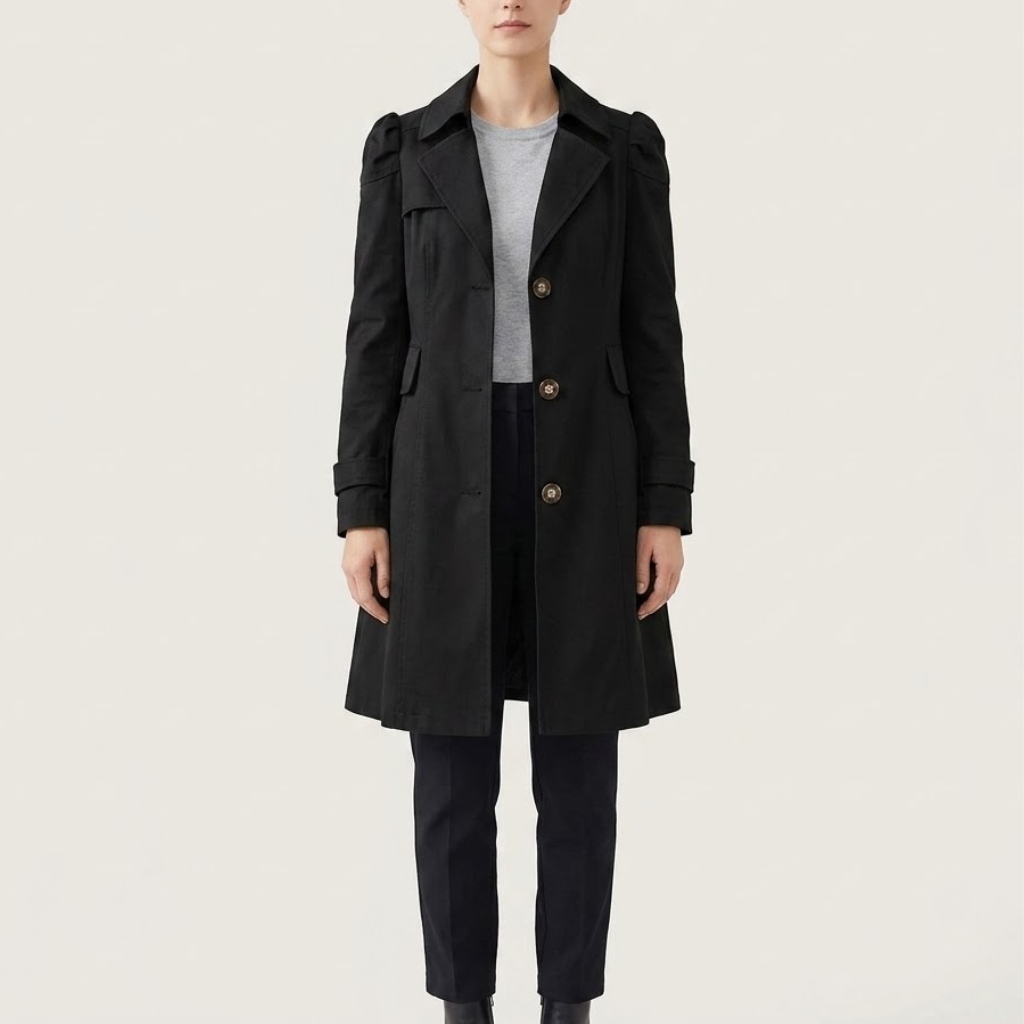 Women's Wool Mix Single Breasted Trench Coat