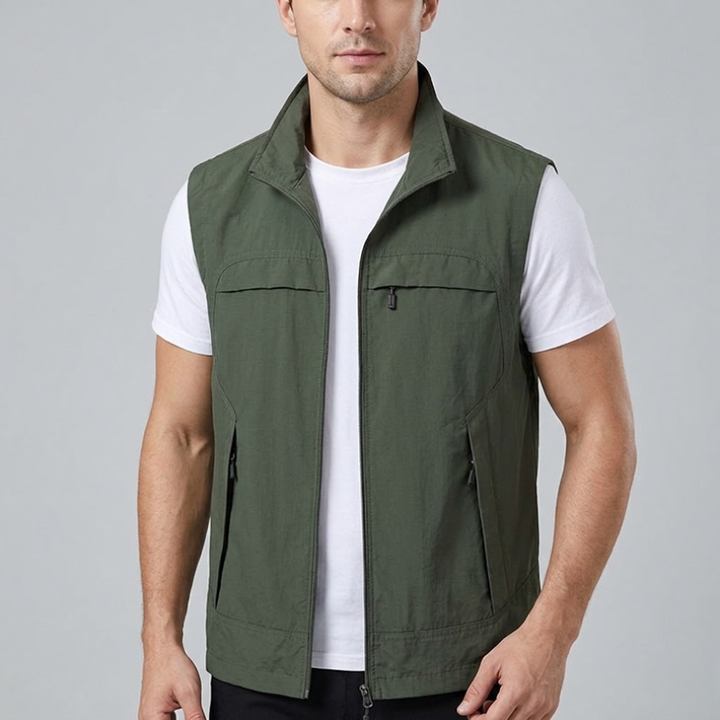 Men's Nylon Lightweight Utility Gilet Outdoor Hiking Waistcoat