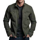 Canvas Jacket Men Zip Lightweight Outerwear Coat