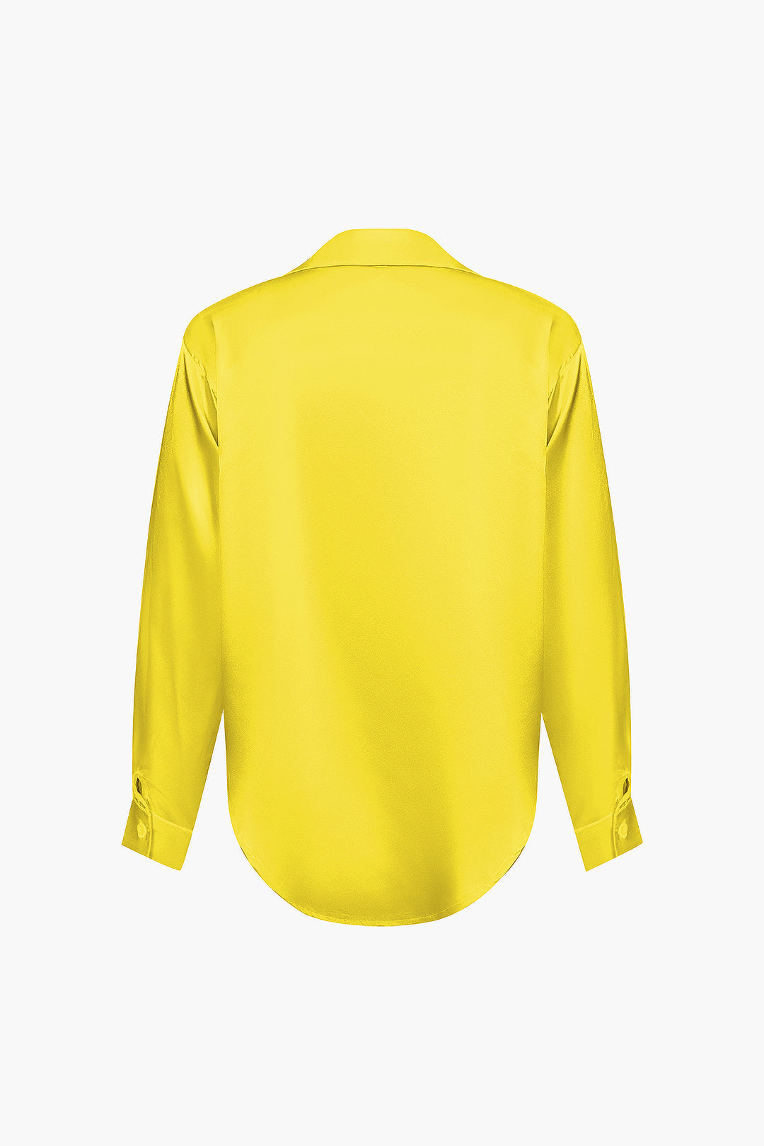 Women's Satin Long-Sleeve Blouse Elegant Silk-Feel Button-Down Shirt