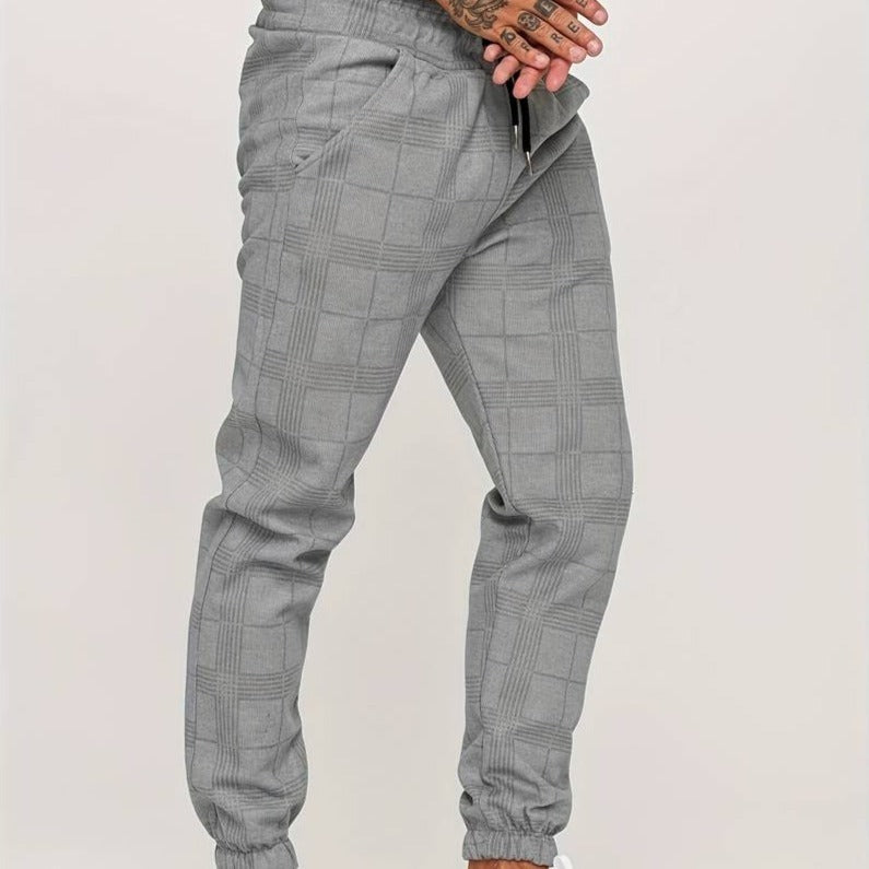 Men's Fleece Joggers Plaid Checkered Sweatpants