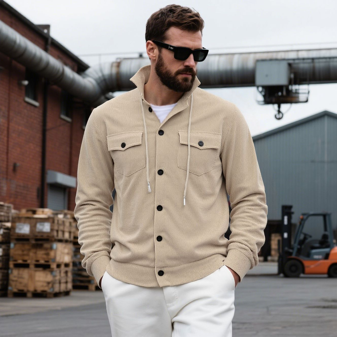 Men's Wool Knit Zip Up Jacket