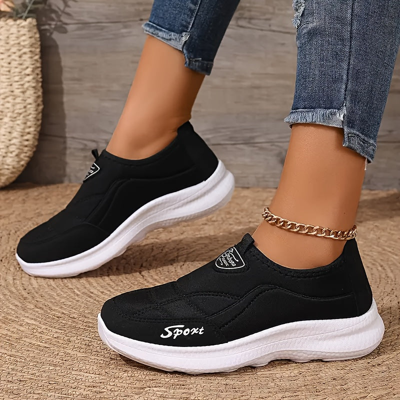 Women's Leather Slip On Sneakers Sport Walking Shoes
