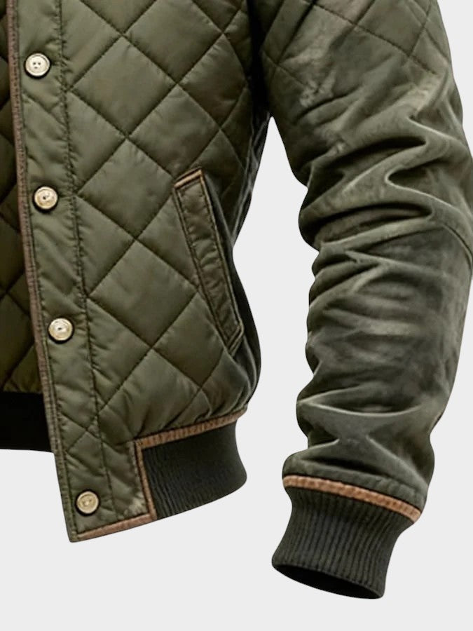 Men's Quilted Fleece Padded Bomber Jacket