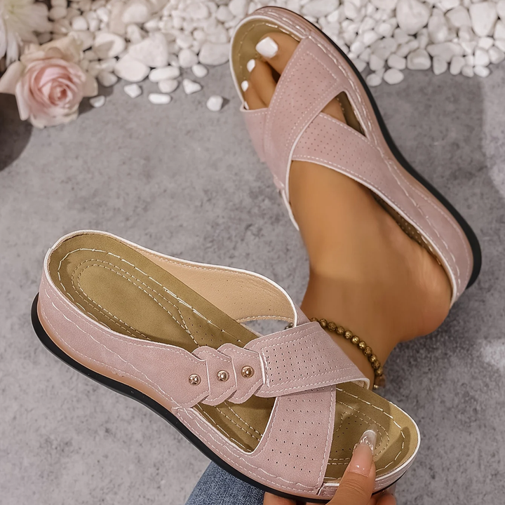 Women’s Leather Arch-Support Wedge Sandals