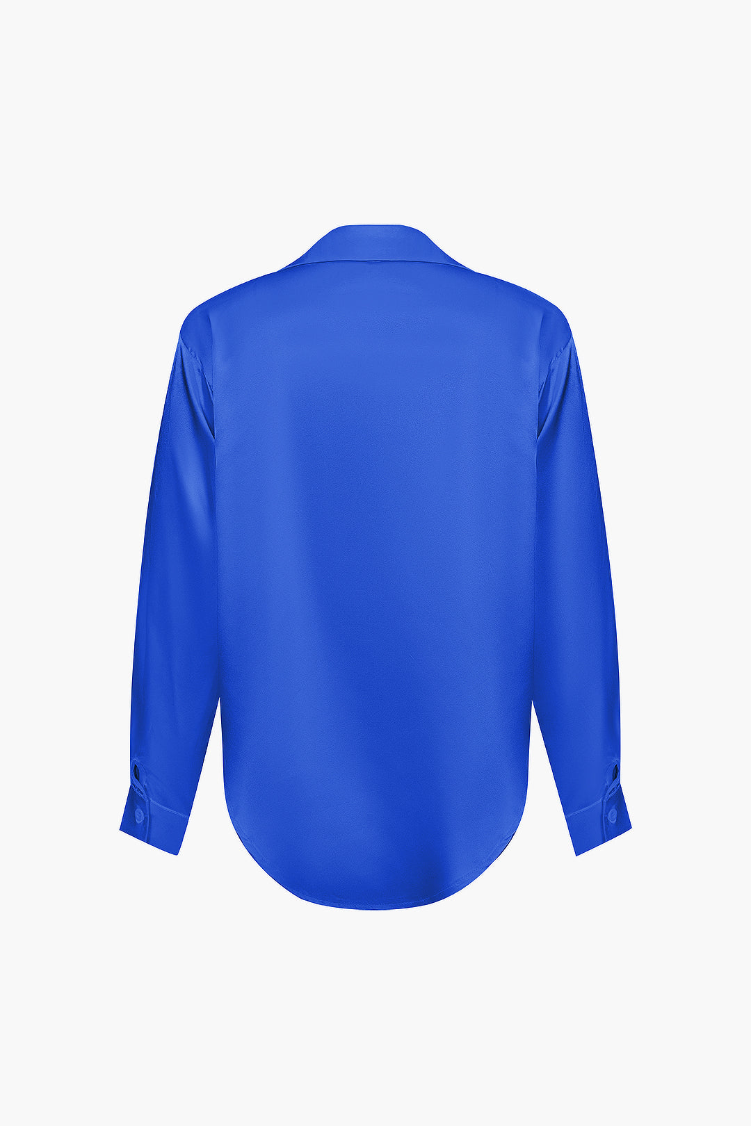 Women's Satin Long-Sleeve Blouse Elegant Silk-Feel Button-Down Shirt