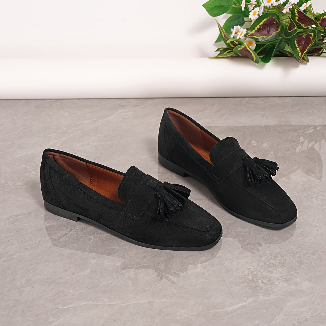 Women's Suede Tassel Loafers Slip On Shoes