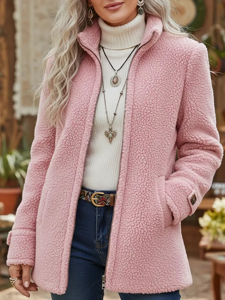 Women's Fleece High Collar Zip-Up Jacket