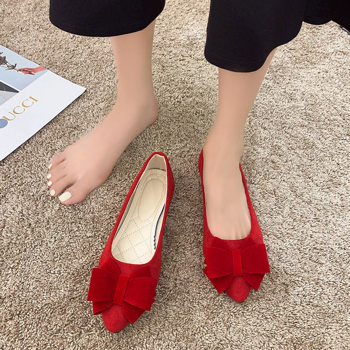 Women's Leather Low Block-Heel Pumps
