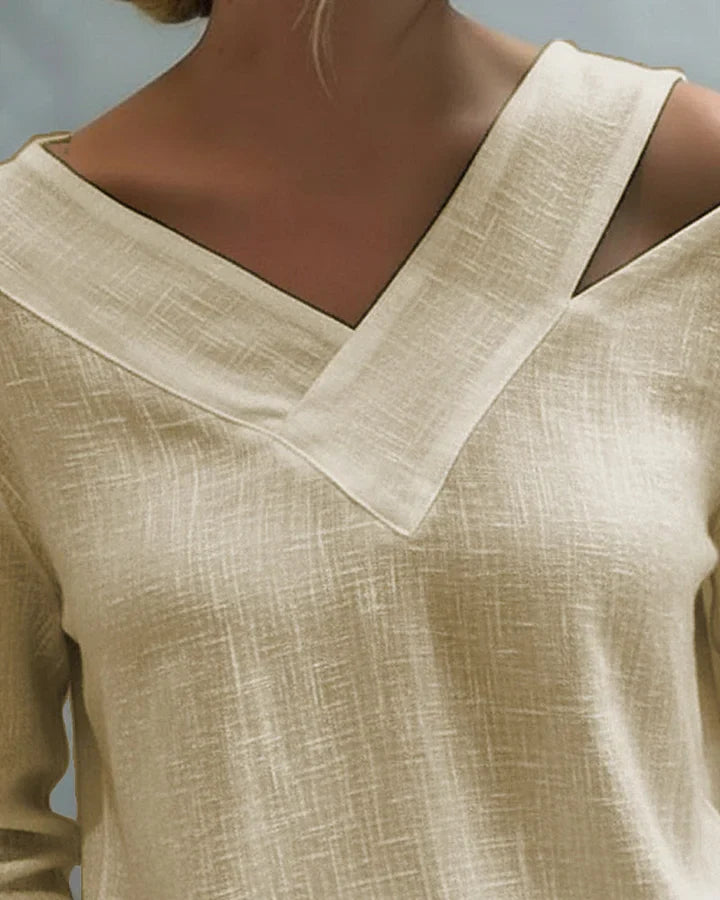 Women's Knit Off-Shoulder Long Sleeve Blouse