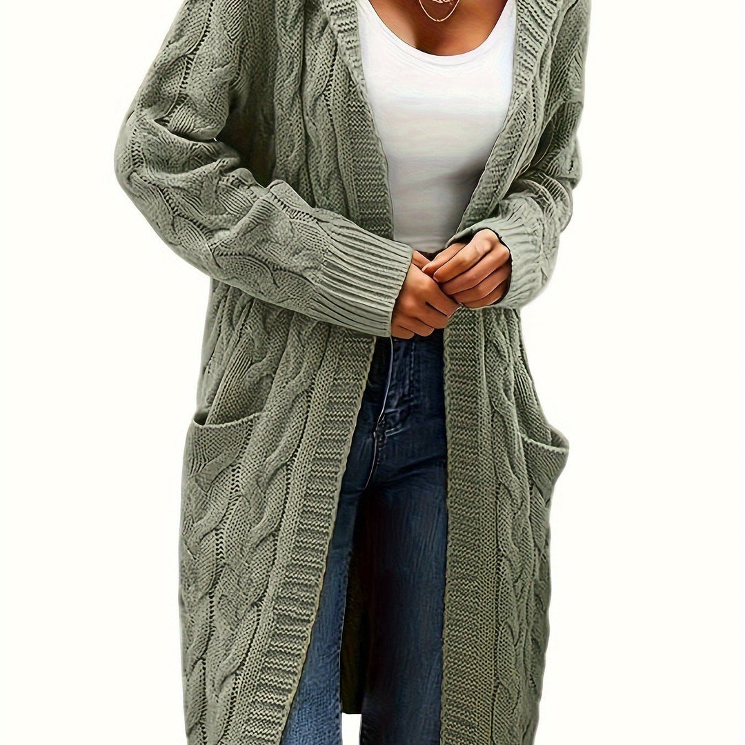 Cardigan oversize tricoté pour femme, ouvert sur le devant