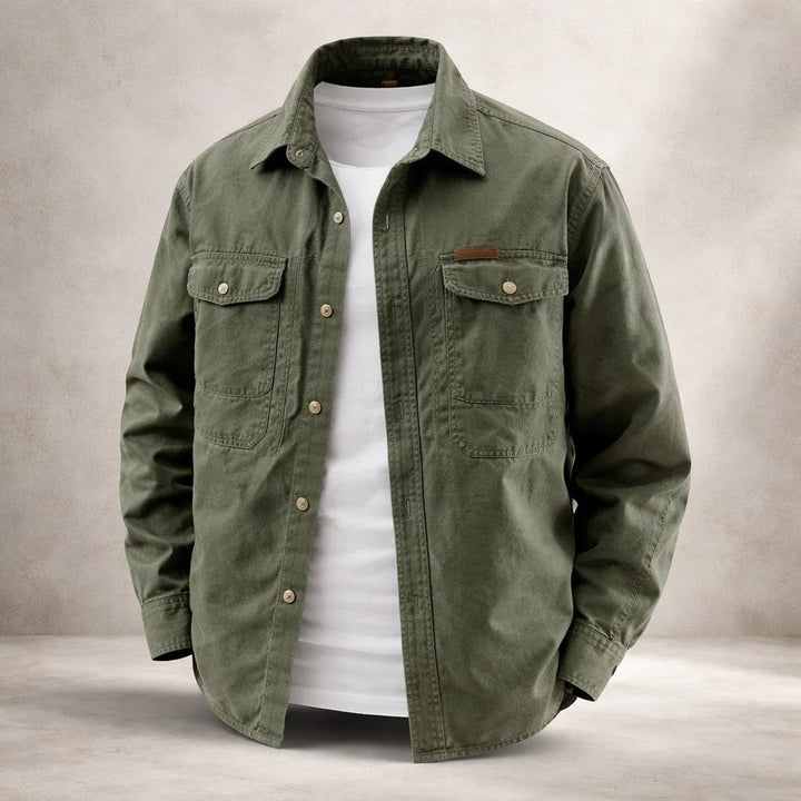 Men's Wool-Mix Button Up Overshirt Jacket