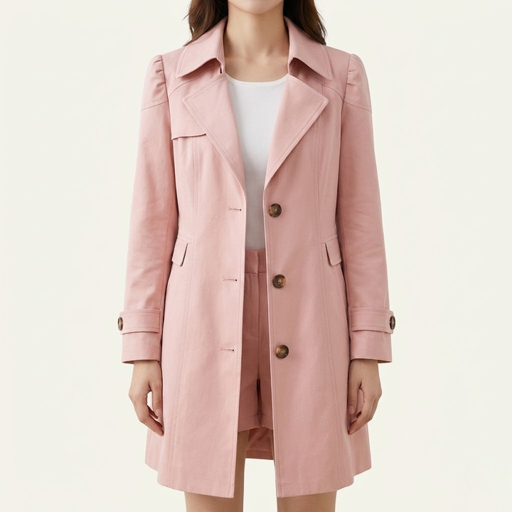 Women's Wool Mix Single Breasted Trench Coat