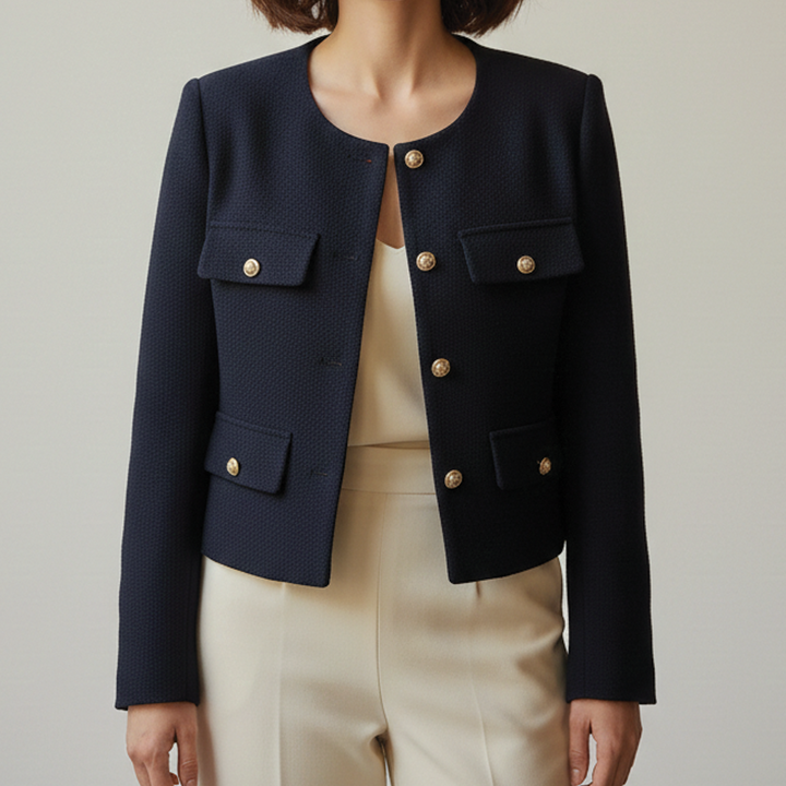 Women's Wool Cropped Jacket Blazer