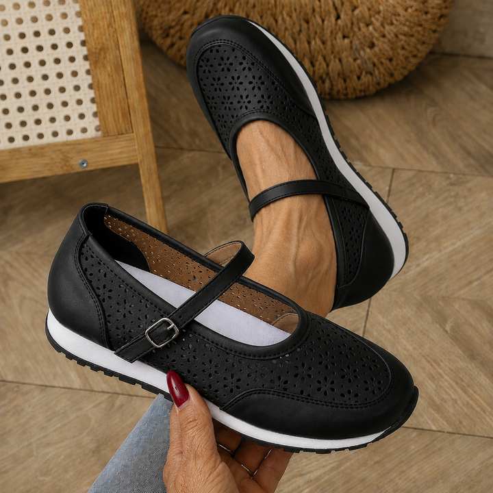Women's Mesh Mary Jane Comfort Sneakers Flat Shoes