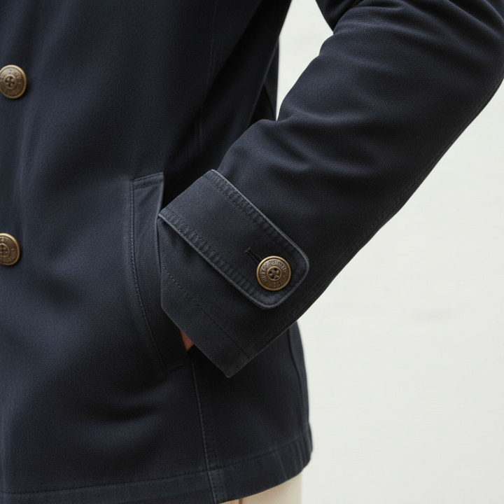 Caban classique pour homme en mélange de laine, à double boutonnage
