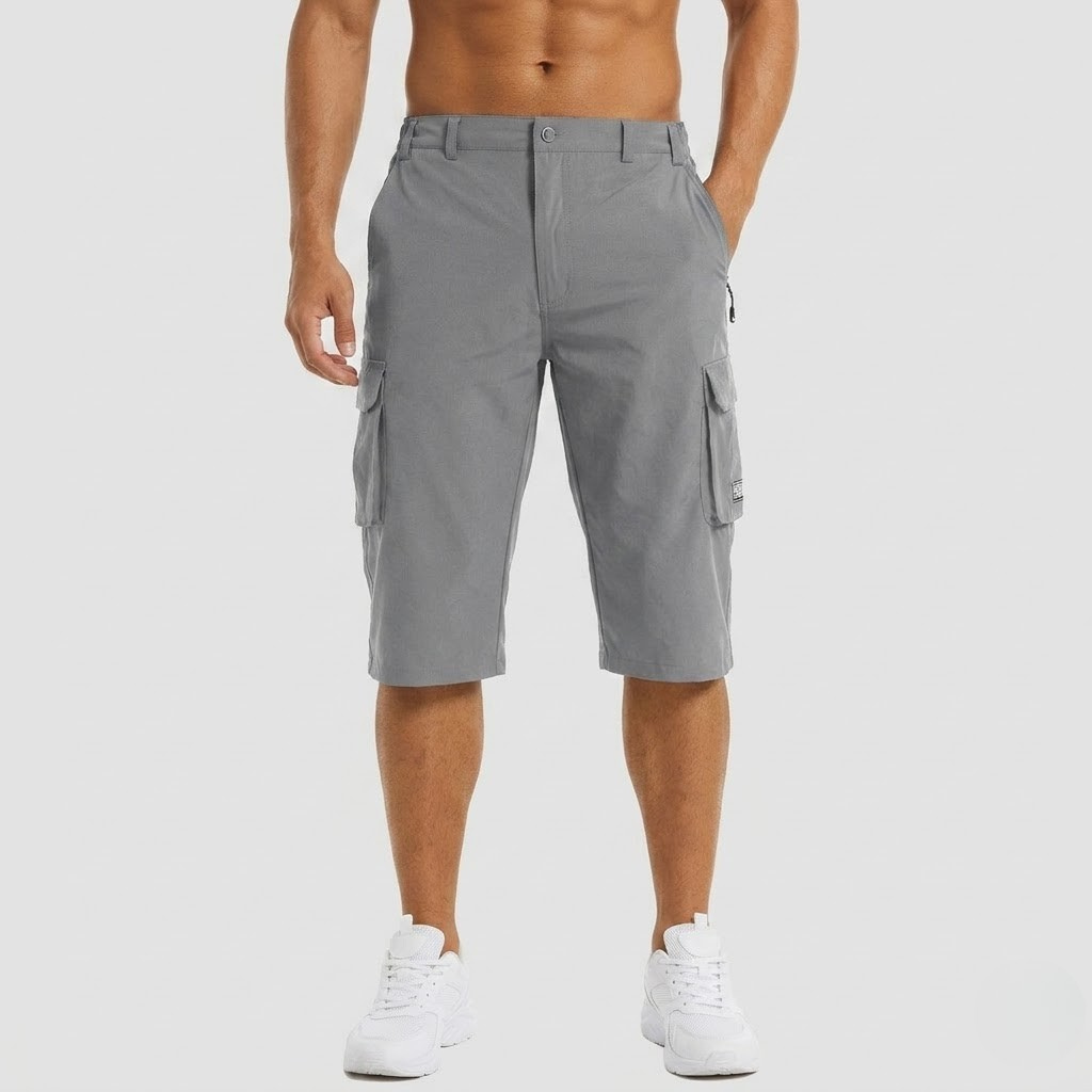 Men's Nylon Ripstop 3/4 Length Cargo Hiking Shorts