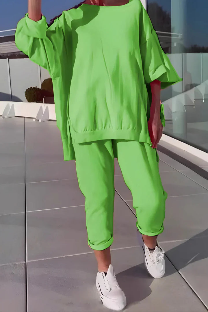 Women's Fleece Oversized Sweatshirt and Joggers 2 Piece Lounge Set