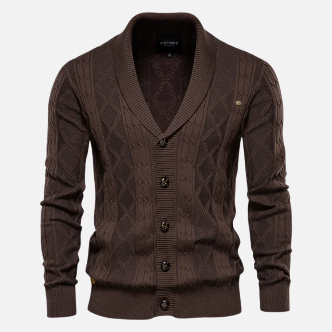 Men's Merino Wool Knit Cardigan Sweater