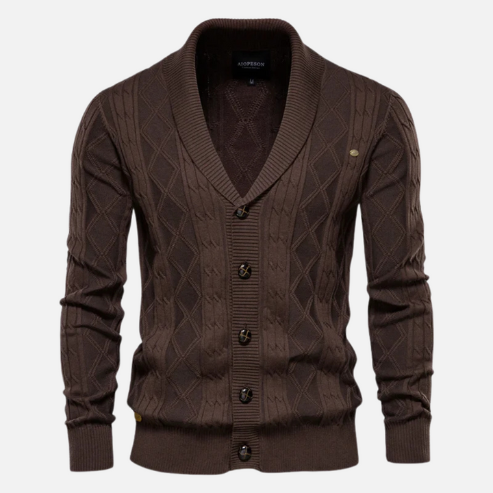 Men's Merino Wool Knit Cardigan Sweater