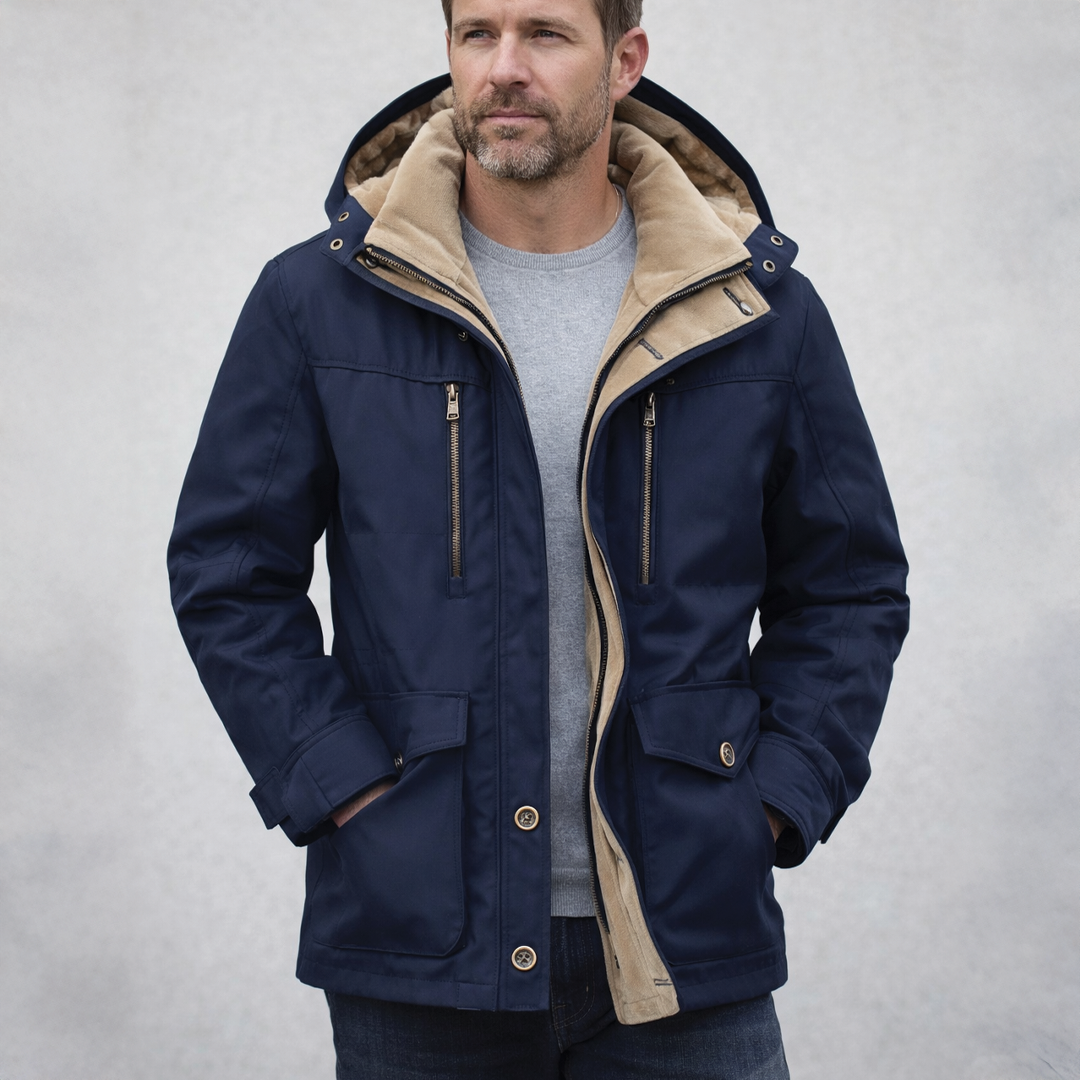 Men's Fleece Hooded Parka Jacket
