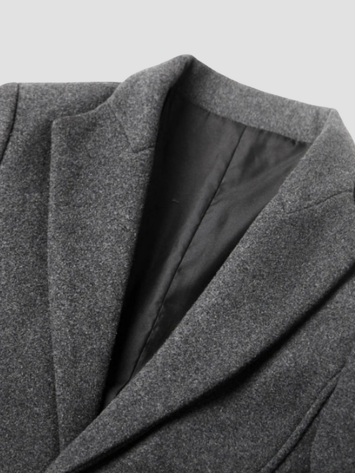 Men's Wool Blend Single Breasted Overcoat