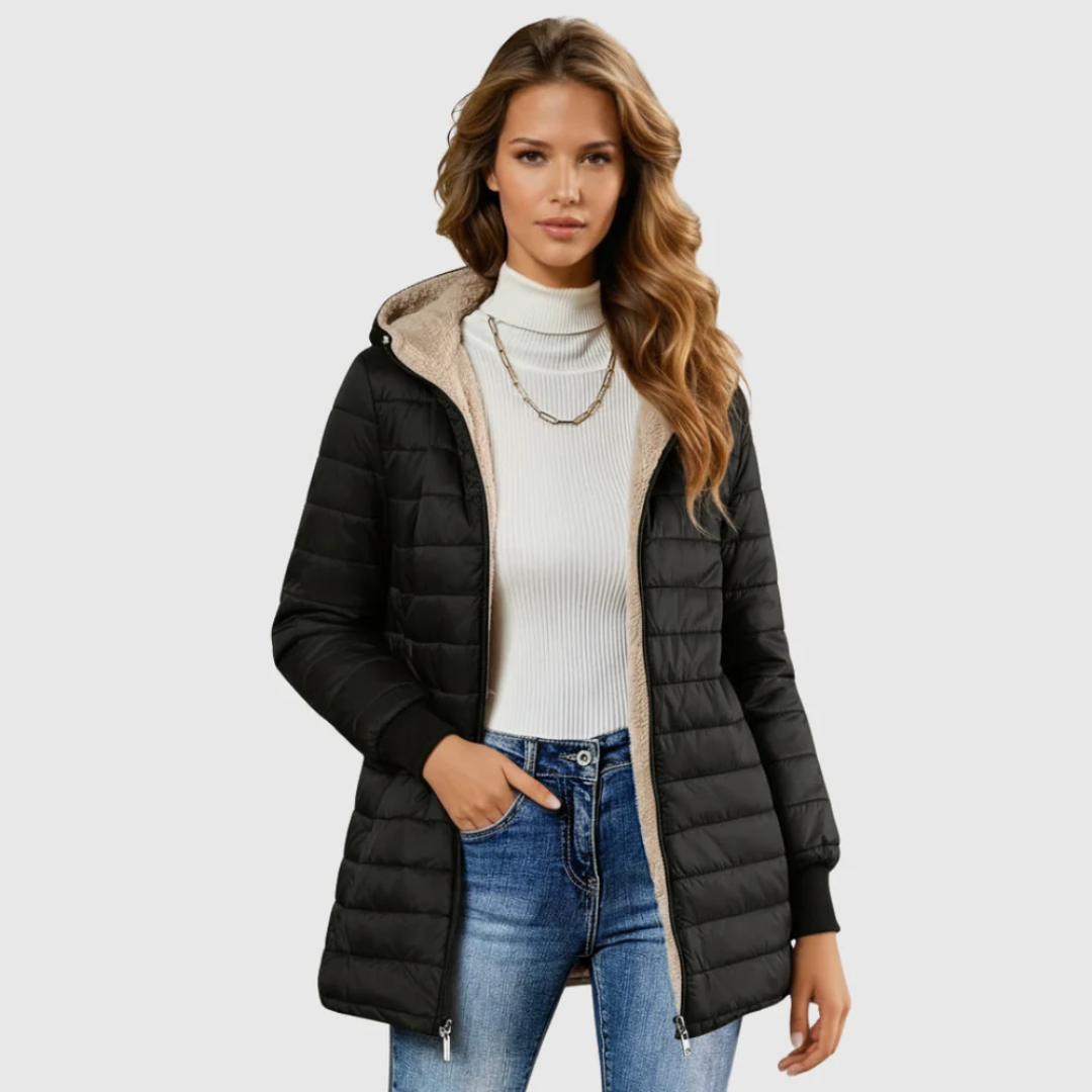 Women's Puffer Jacket Fleece Lined Quilted Coat