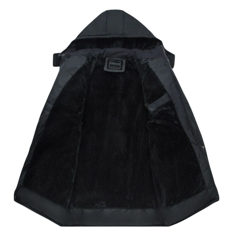 Men's Fleece Puffer Jacket Hooded Padded Coat