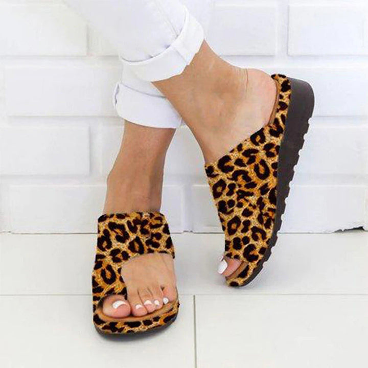 Women's Leather Orthopedic Bunion Sandals Platform Wedge Slide Shoes