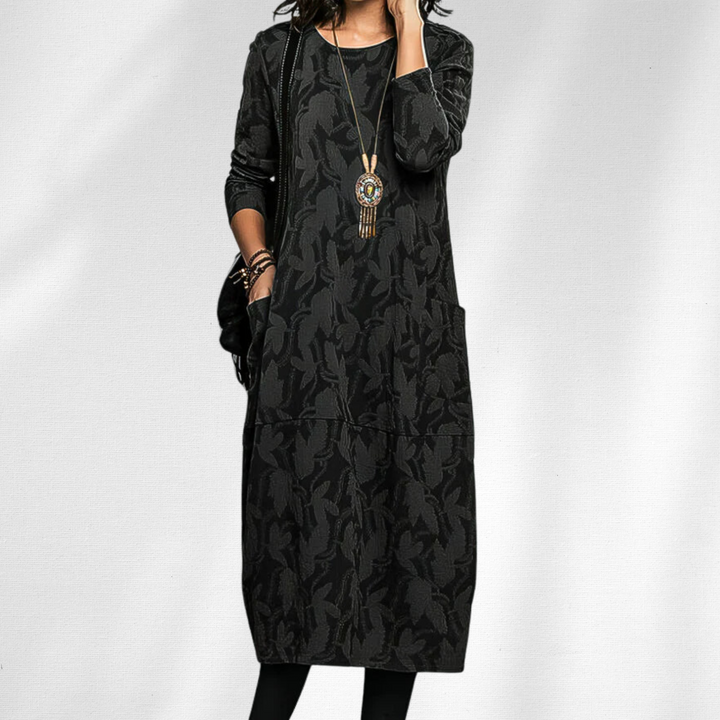 Women's Long Sleeve Knit Midi Casual Dress