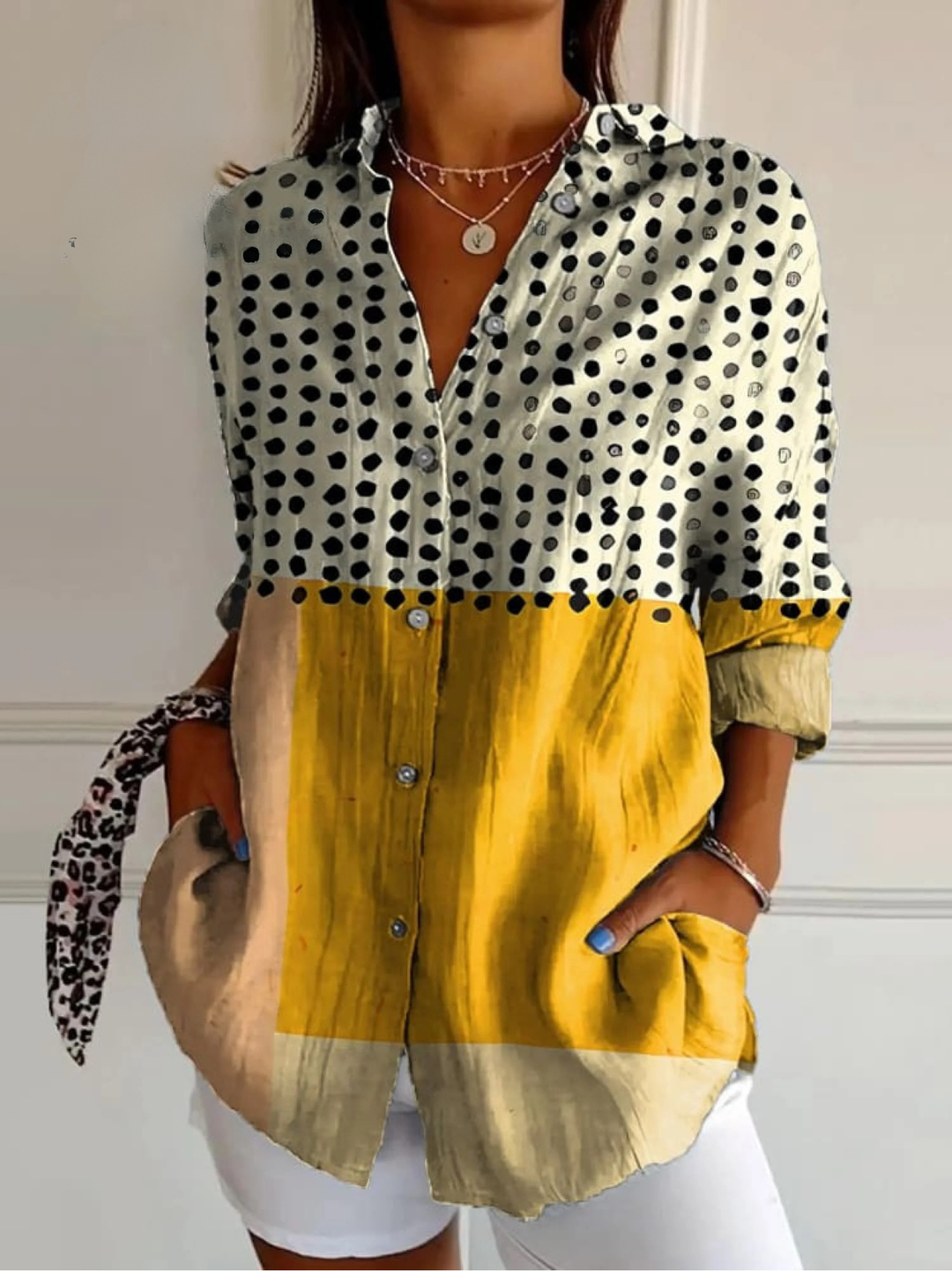 Women's Linen Maxi Dress V-Neck Long Sleeve Relaxed Fit Kaftan