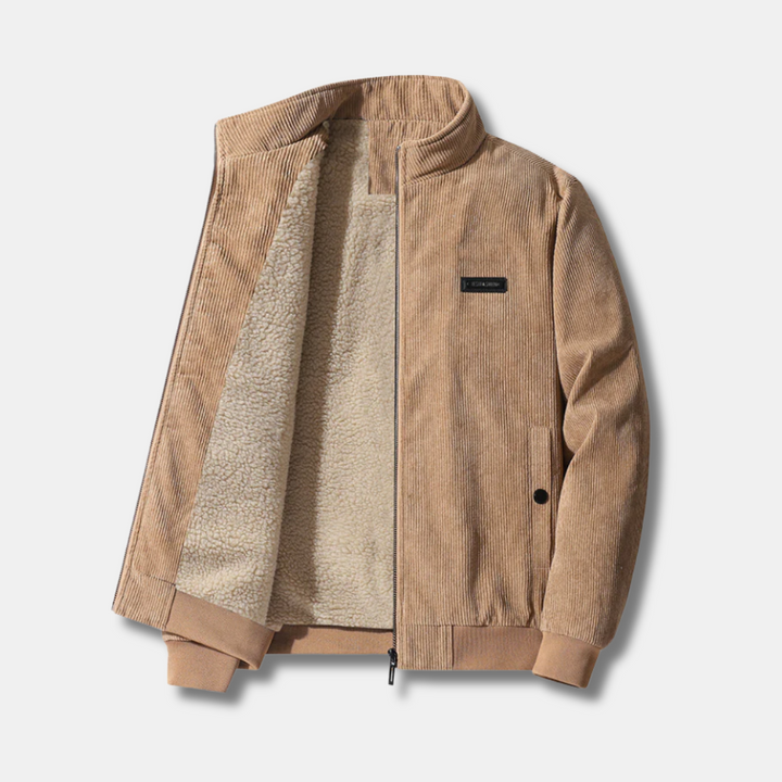 Men's Fleece Corduroy Bomber Jacket