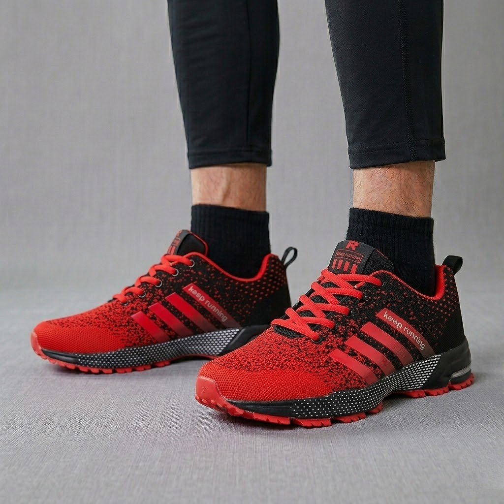 Men's Knit Mesh Breathable Running Shoes Athletic Gym Trainers Sneakers