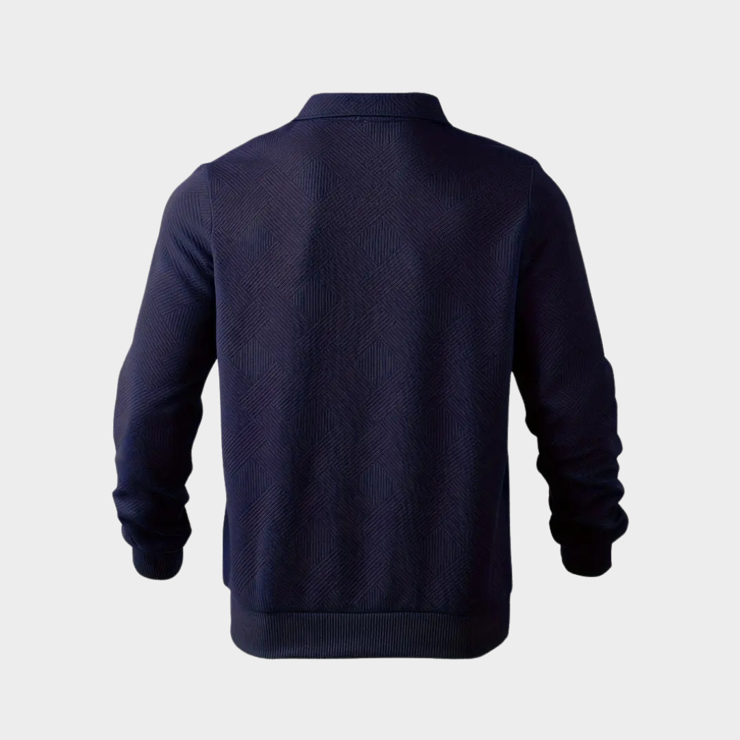 Men's Knit Quarter Zip Polo Sweater