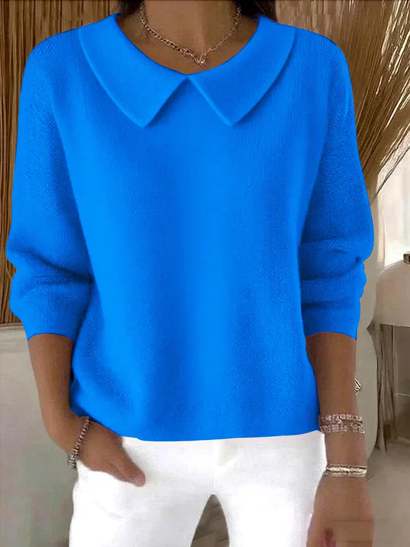 Women's Sweater Collared Knit Top