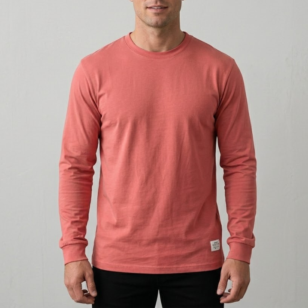 Wool Men's Long Sleeve Crew Neck Shirt
