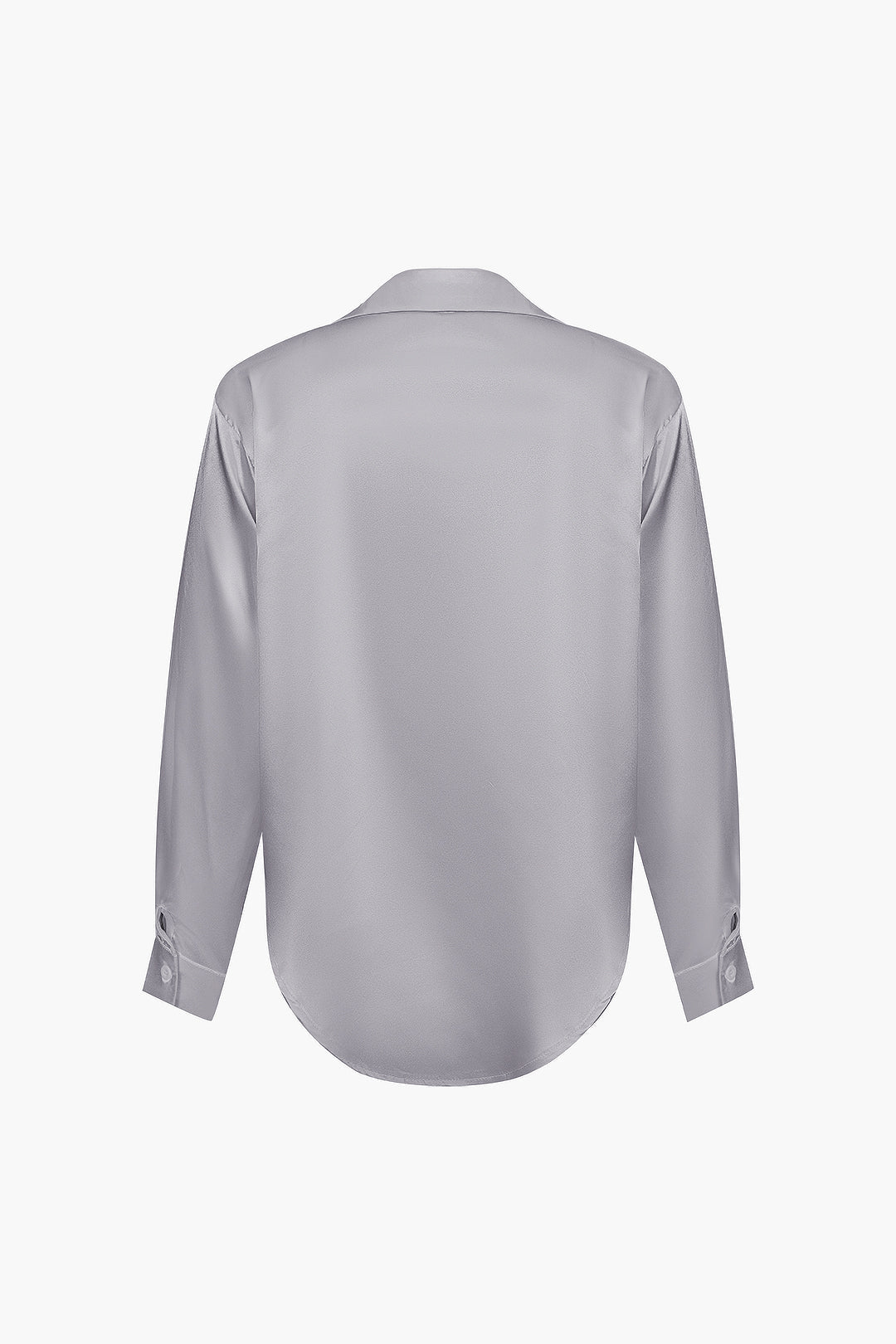 Women's Silk Satin Button Up Shirt Long Sleeve Blouse