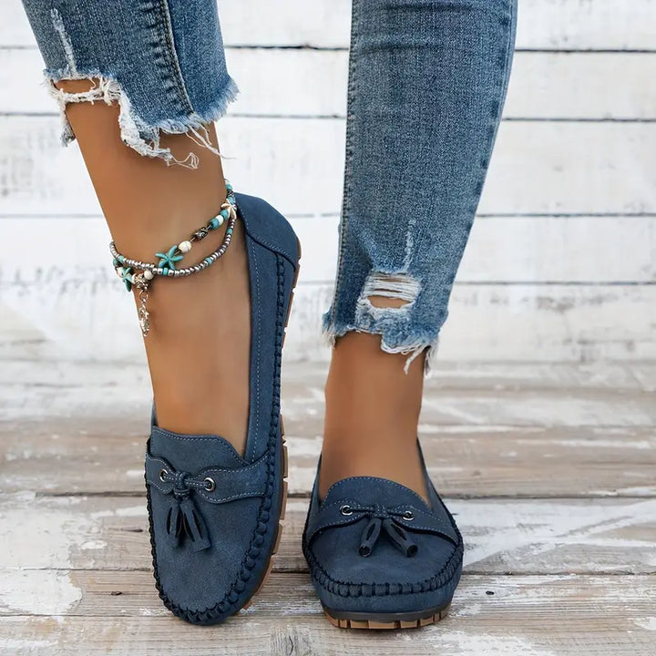 Loafers Womens Suede Slip On Flat Shoes