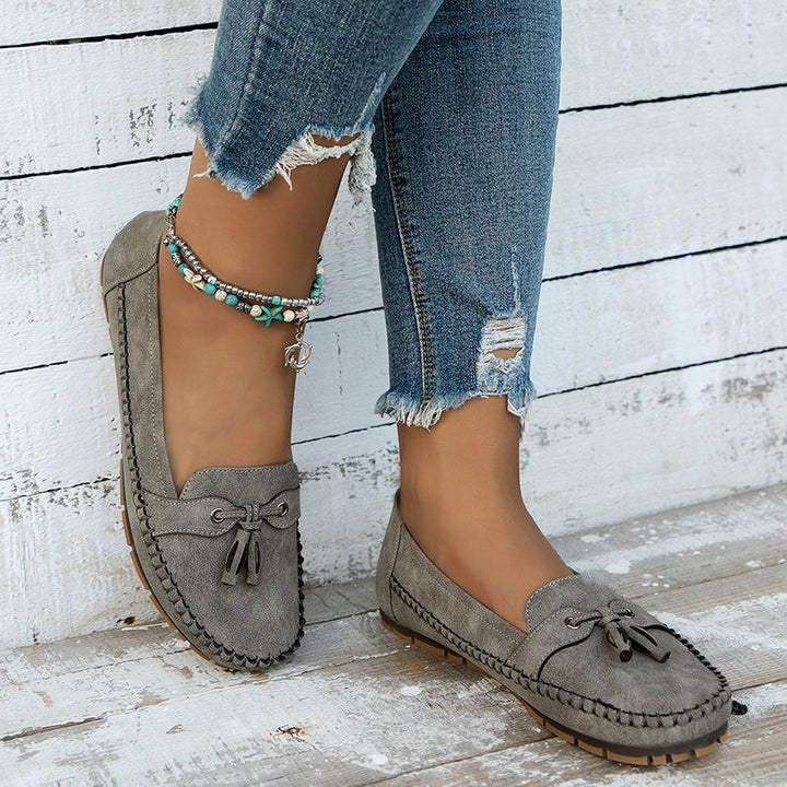 Loafers Womens Suede Slip On Flat Shoes