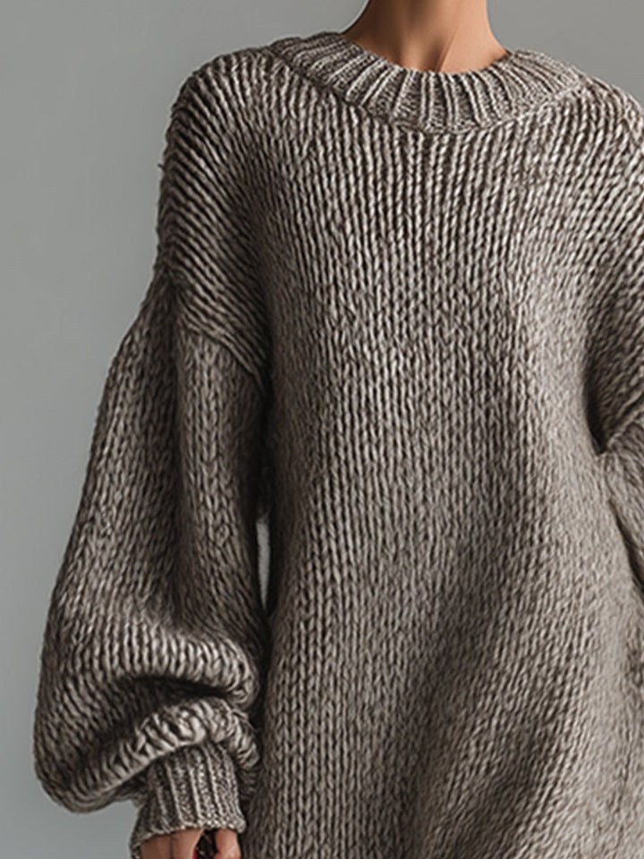 Women's Oversized Acrylic Knit Sweater Maxi Dress