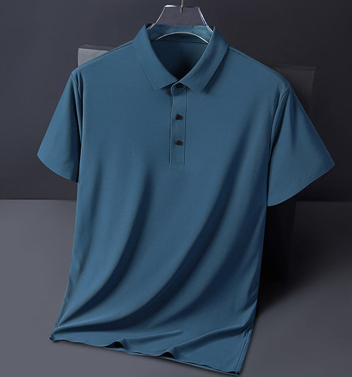 Men's Linen Blend Knit Polo Shirt Premium Short Sleeve Top