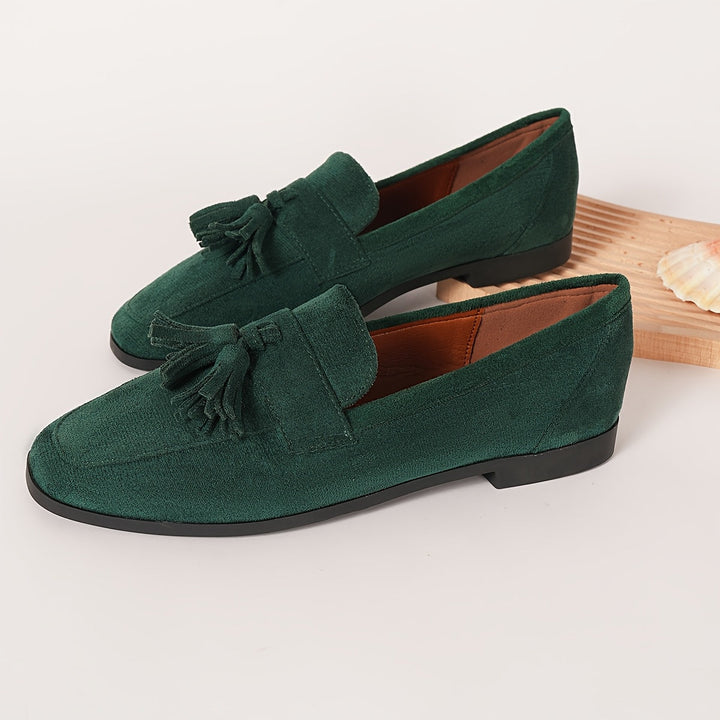 Women's Suede Tassel Loafers Slip On Shoes