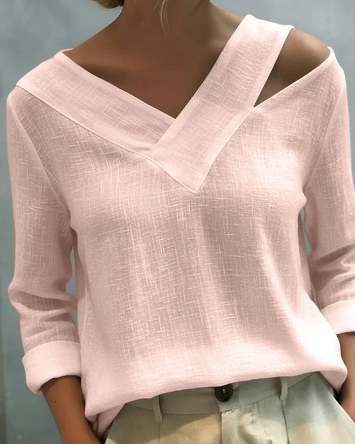 Women's Knit Off-Shoulder Long Sleeve Blouse