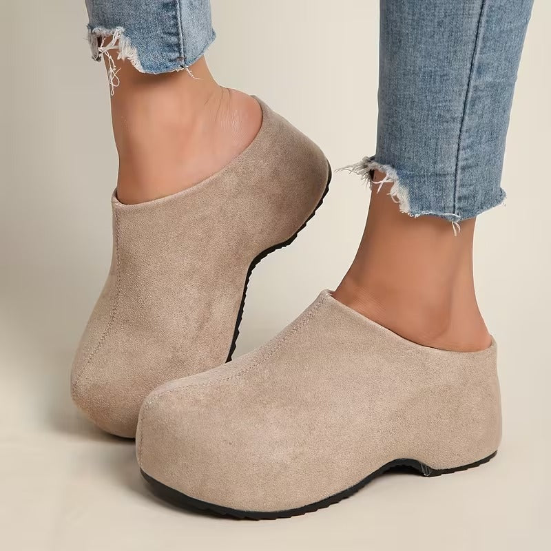 Women’s Leather Arch-Support Platform Clog Shoes